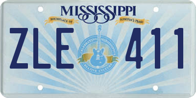 MS license plate ZLE411