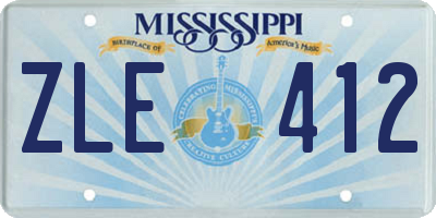 MS license plate ZLE412