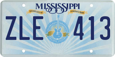 MS license plate ZLE413