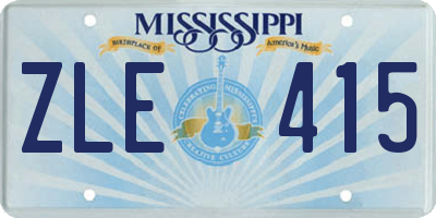 MS license plate ZLE415