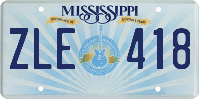 MS license plate ZLE418