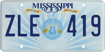 MS license plate ZLE419