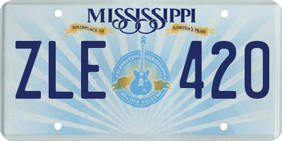 MS license plate ZLE420