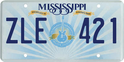 MS license plate ZLE421