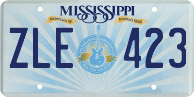MS license plate ZLE423