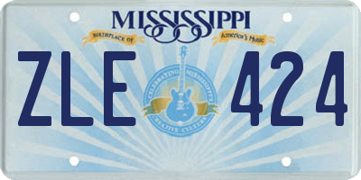 MS license plate ZLE424