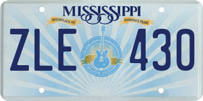 MS license plate ZLE430