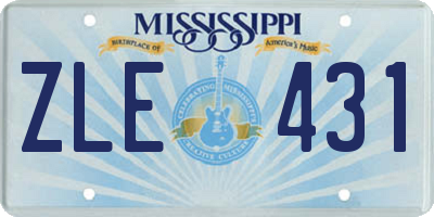 MS license plate ZLE431