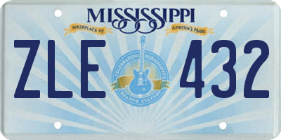 MS license plate ZLE432