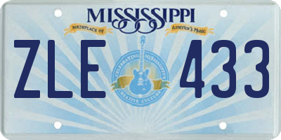 MS license plate ZLE433