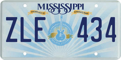 MS license plate ZLE434