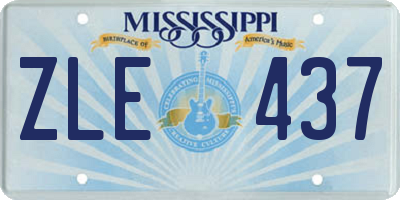 MS license plate ZLE437