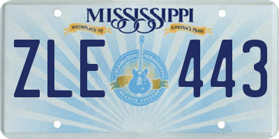 MS license plate ZLE443