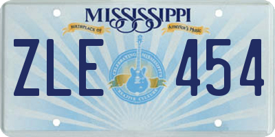 MS license plate ZLE454