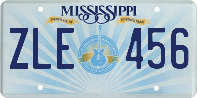 MS license plate ZLE456
