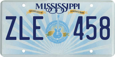 MS license plate ZLE458