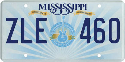 MS license plate ZLE460
