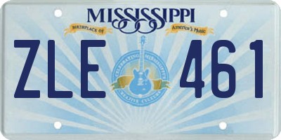 MS license plate ZLE461