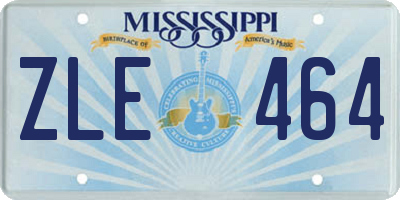 MS license plate ZLE464
