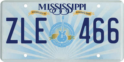 MS license plate ZLE466