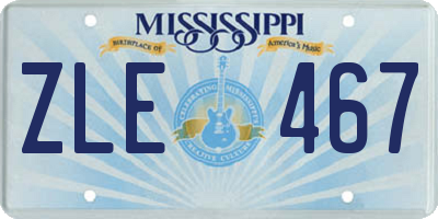 MS license plate ZLE467
