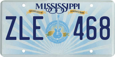 MS license plate ZLE468