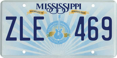 MS license plate ZLE469