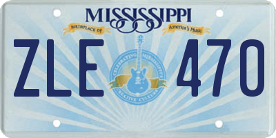 MS license plate ZLE470