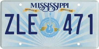 MS license plate ZLE471