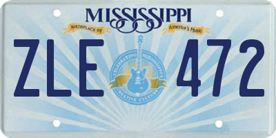 MS license plate ZLE472