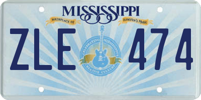 MS license plate ZLE474