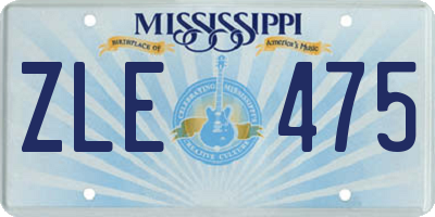 MS license plate ZLE475