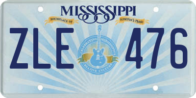 MS license plate ZLE476