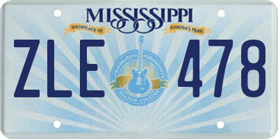 MS license plate ZLE478