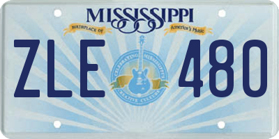 MS license plate ZLE480
