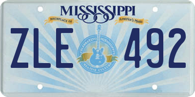MS license plate ZLE492