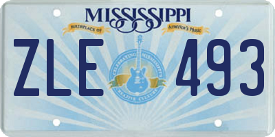 MS license plate ZLE493