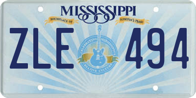 MS license plate ZLE494