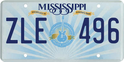 MS license plate ZLE496