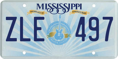 MS license plate ZLE497