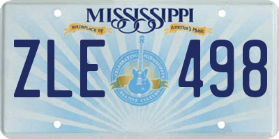 MS license plate ZLE498