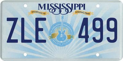 MS license plate ZLE499