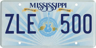 MS license plate ZLE500