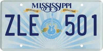 MS license plate ZLE501