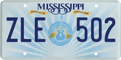 MS license plate ZLE502