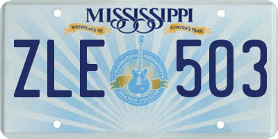 MS license plate ZLE503