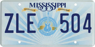 MS license plate ZLE504