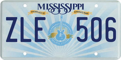 MS license plate ZLE506