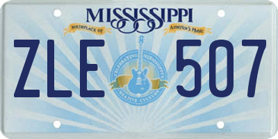 MS license plate ZLE507