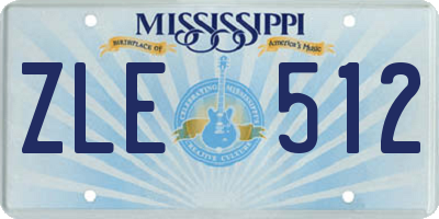 MS license plate ZLE512